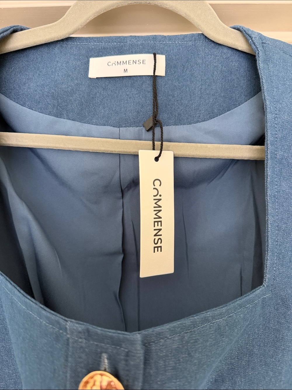 Commense Teal Blue Long-Sleeve Belted Mini Dress - Picture 3 of 3